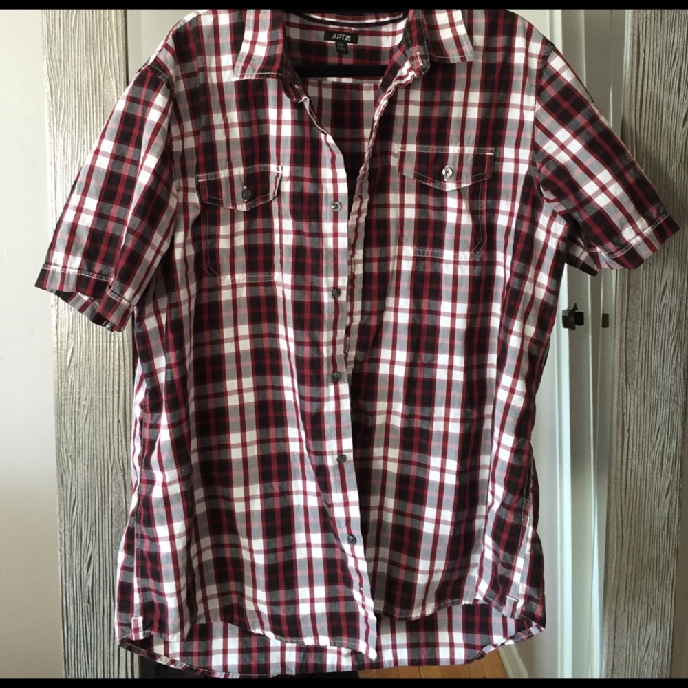 Men's Apt. 9 plaid short sleeve button down